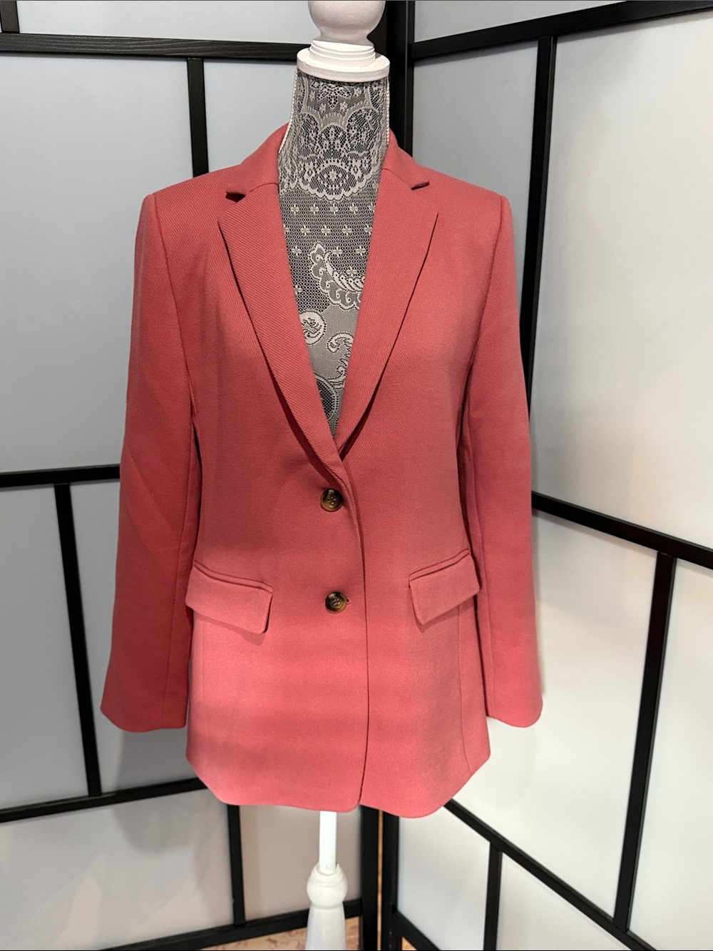 Ann Taylor Pink Tailored Two-Button Blazer